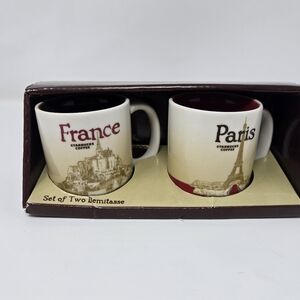 New 2010 Starbucks Collector Series Paris & France 3 fl oz/89 mL Demitasse Cups